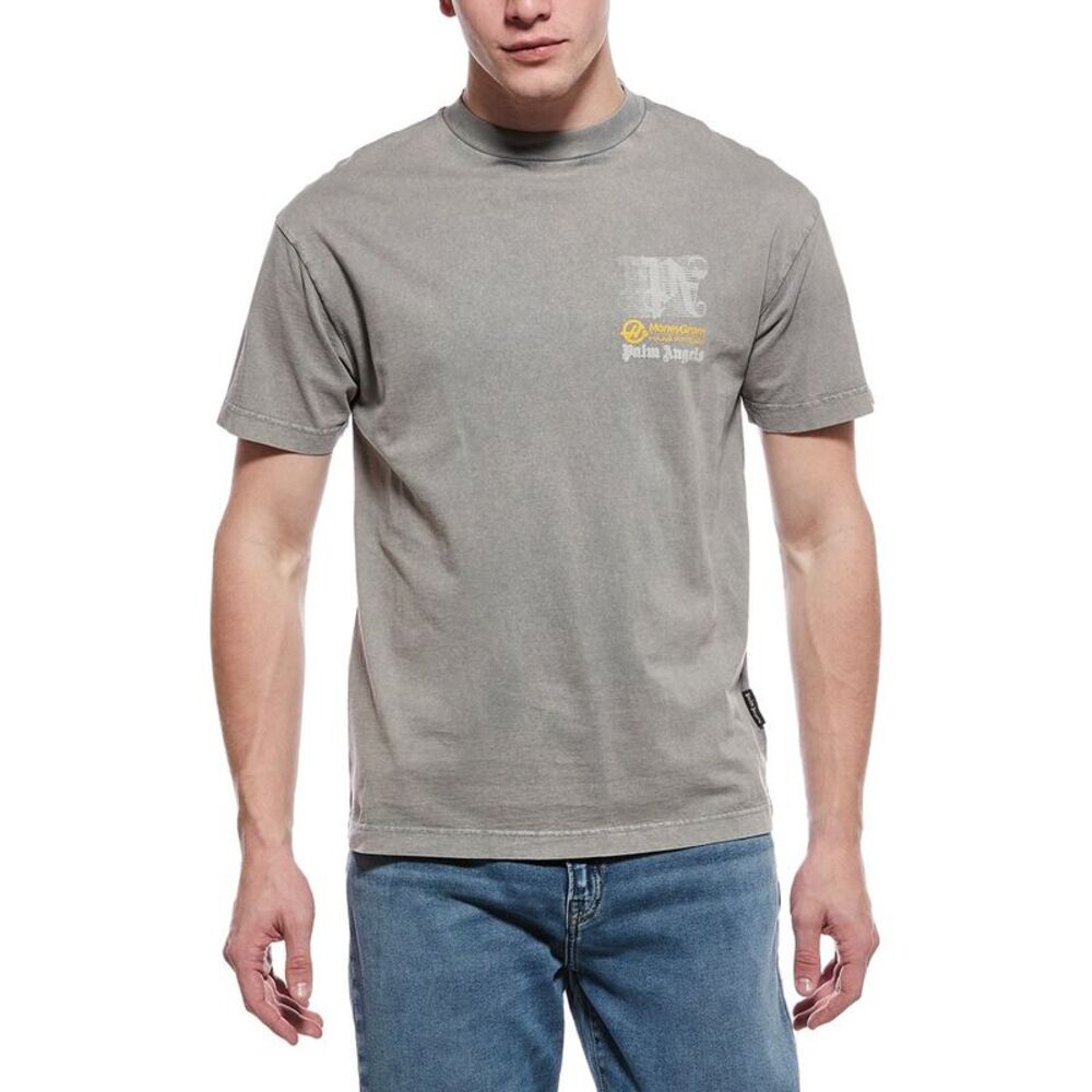 Palm Angels Mens  Graphic T-Shirt, Grey